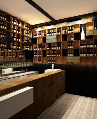 Progetto di restyling di un locale: da caffetteria a wine-bar