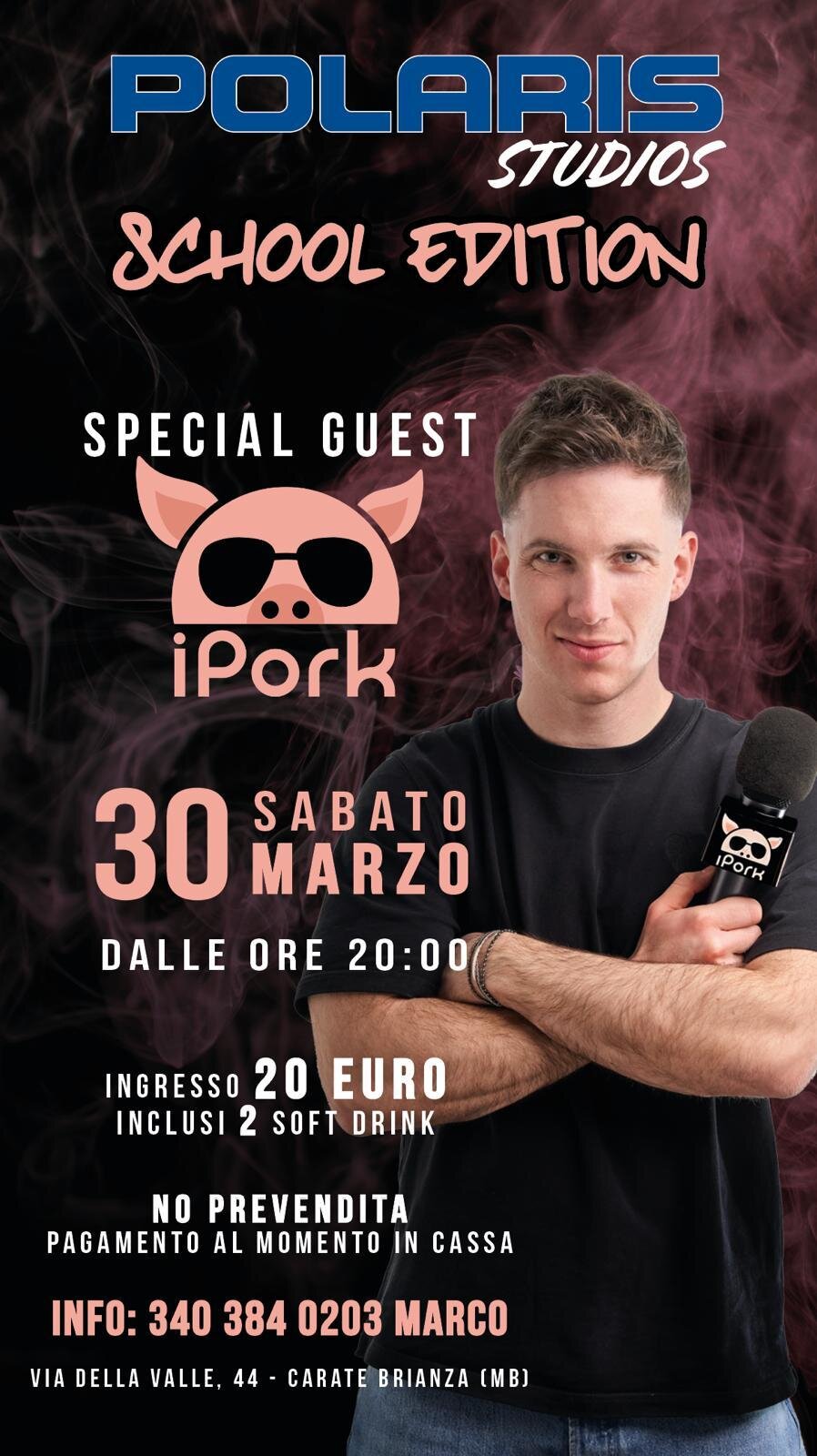 Sabato 30 marzo | IPork | Polaris Studios Carate Brianza
