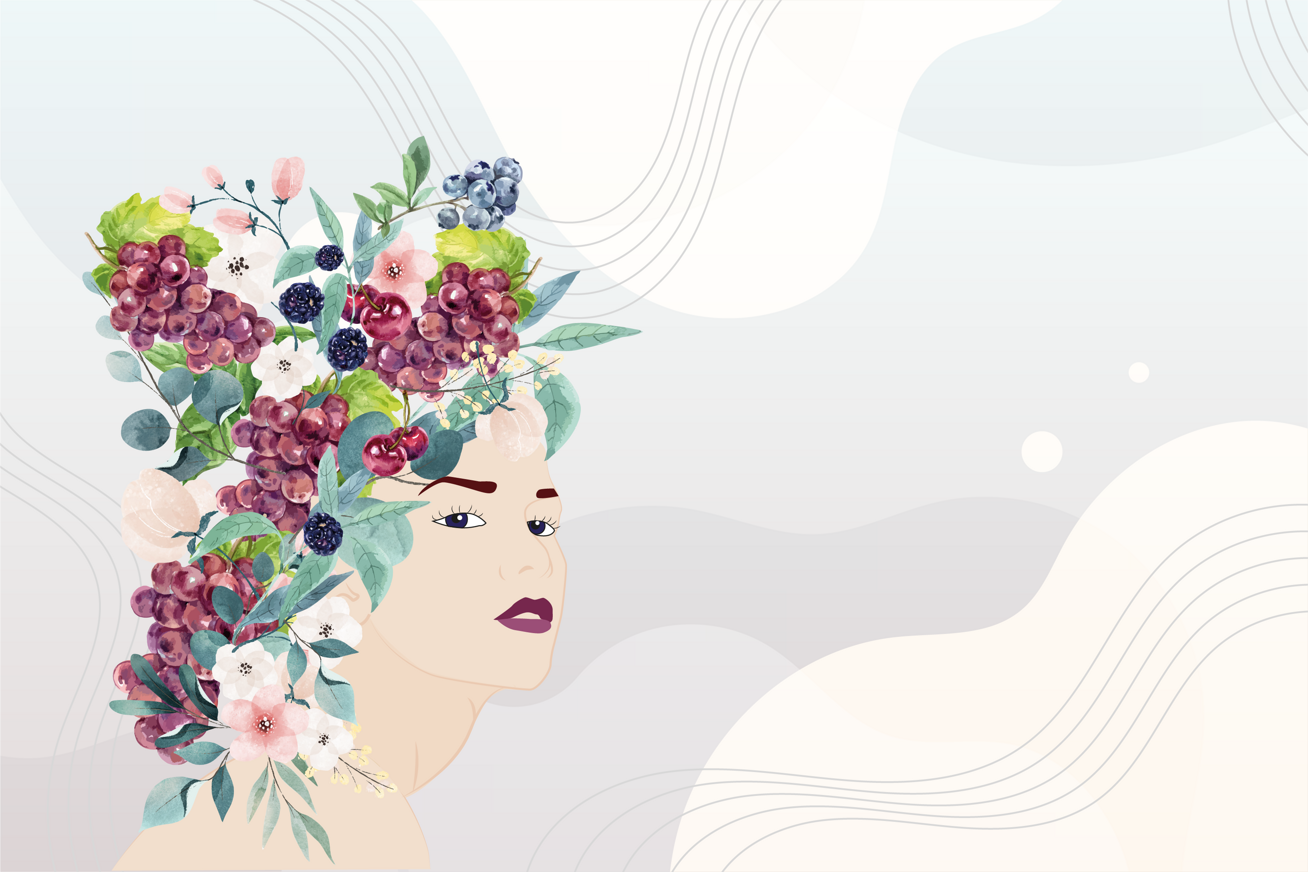 sfondo grigio con donna