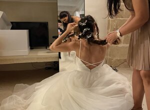 semiraccolto sposa romantico con treccia firenze