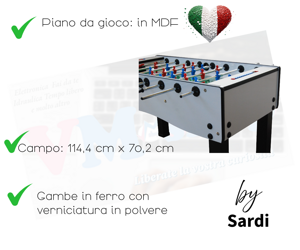 Calciobalilla mobile realizzato in compensato campo di gioco misura cm. 114,4 x 70,2