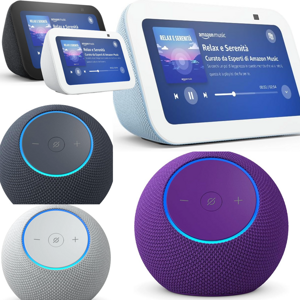 amazon-echo-dot-max-smart-speaker-e-altoparlante-intelligente-ad-alta-fedelta-con-alexa-amethyst-graphite-amazon-echo-show-con-fotocamera-e-alexa-5-3-generazione-smart-display-intelligente-touchscreen-55-azzurro-antracite-bianco