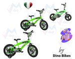 bmx-dino-bikes-verde-nera-bicicletta-con-rotelle