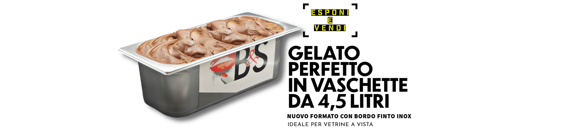 Vaschette di gelato artigianale per bar. Gelato alla nutella 
