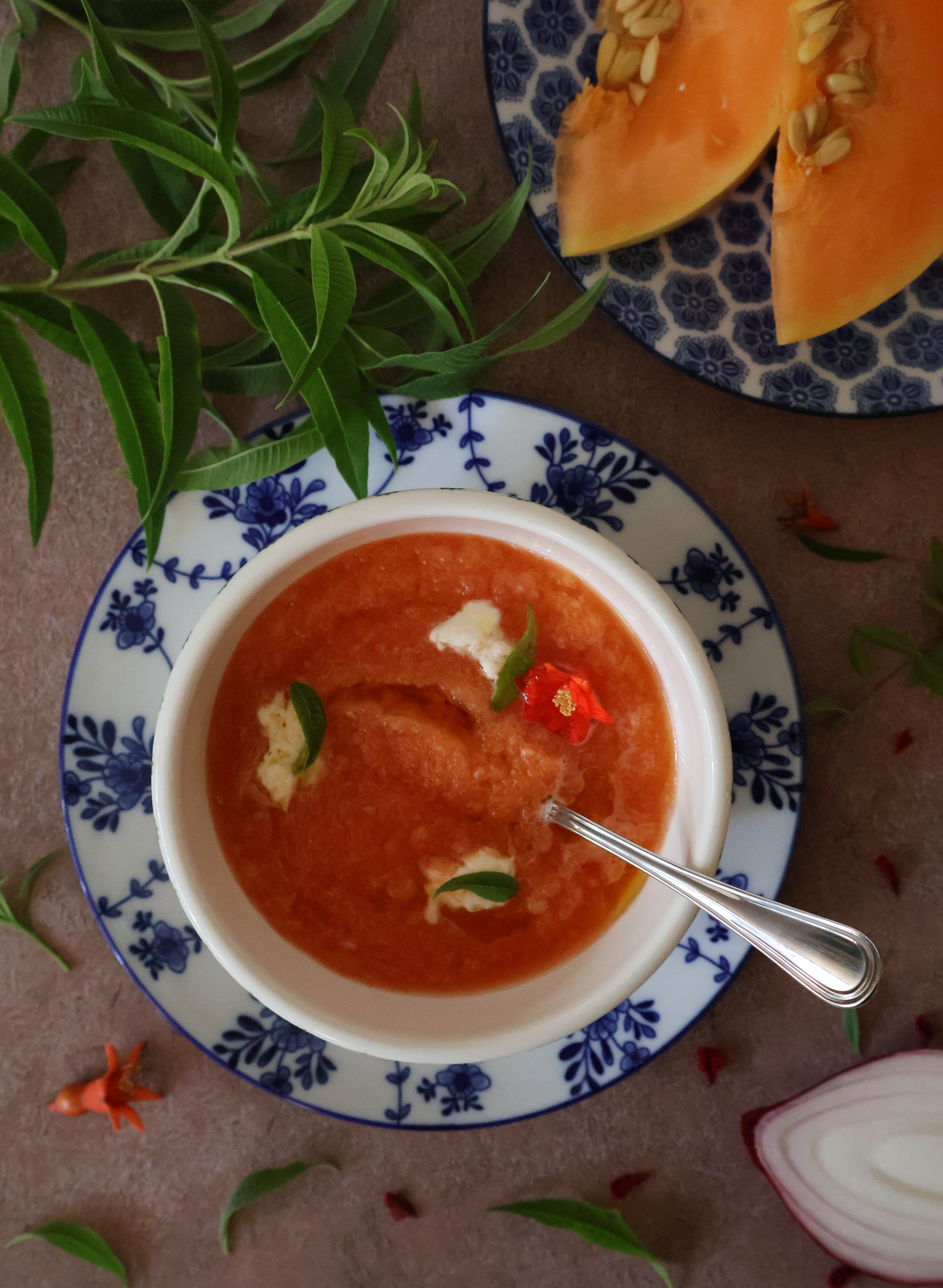 Gazpacho di melone stracciatella