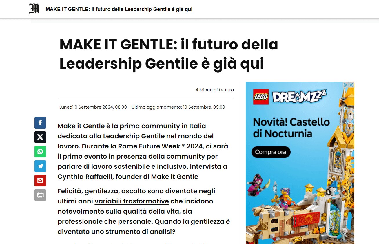 MAKE IT GENTLE: IL FUTURO DELLA LEADERSHIP GENTILE E' GIA' QUI!