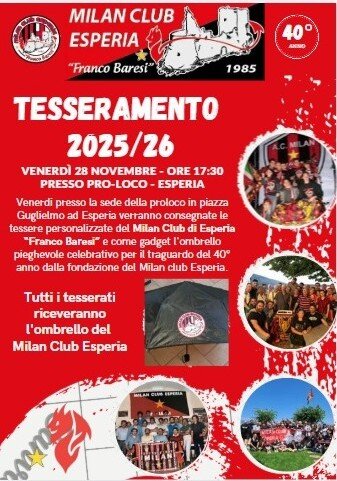 Giornata del tesseramento 2025/26 Giornata del tesseramento 2025/26