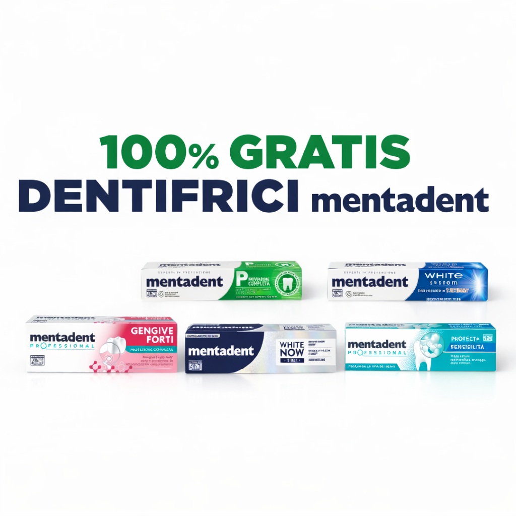 Spendi e Riprendi Mentadent &ldquo;100% Gratis Dentifrici Mentadent &ndash; Acquista 5&euro; e Ricevi 5&euro;&rdquo;