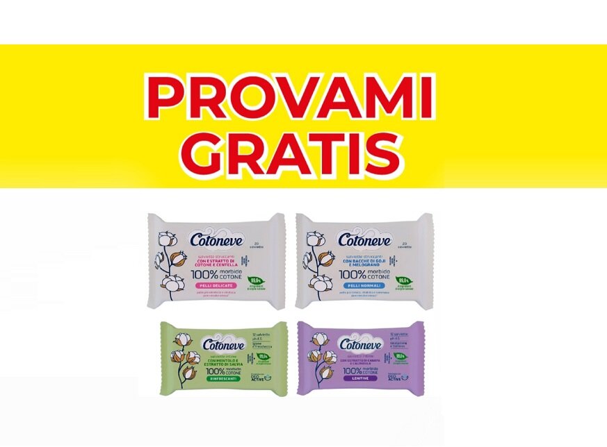 Spendi e Riprendi Cotoneve “PROVA GRATIS – Cotoneve salviette 100% cotone”