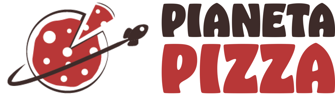 Logo della pizzeria Pianeta Pizza Cento con simbolo spaziale