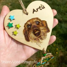 Ritratto cane da fotografia Cuore con ritratto e acchiappasogni
