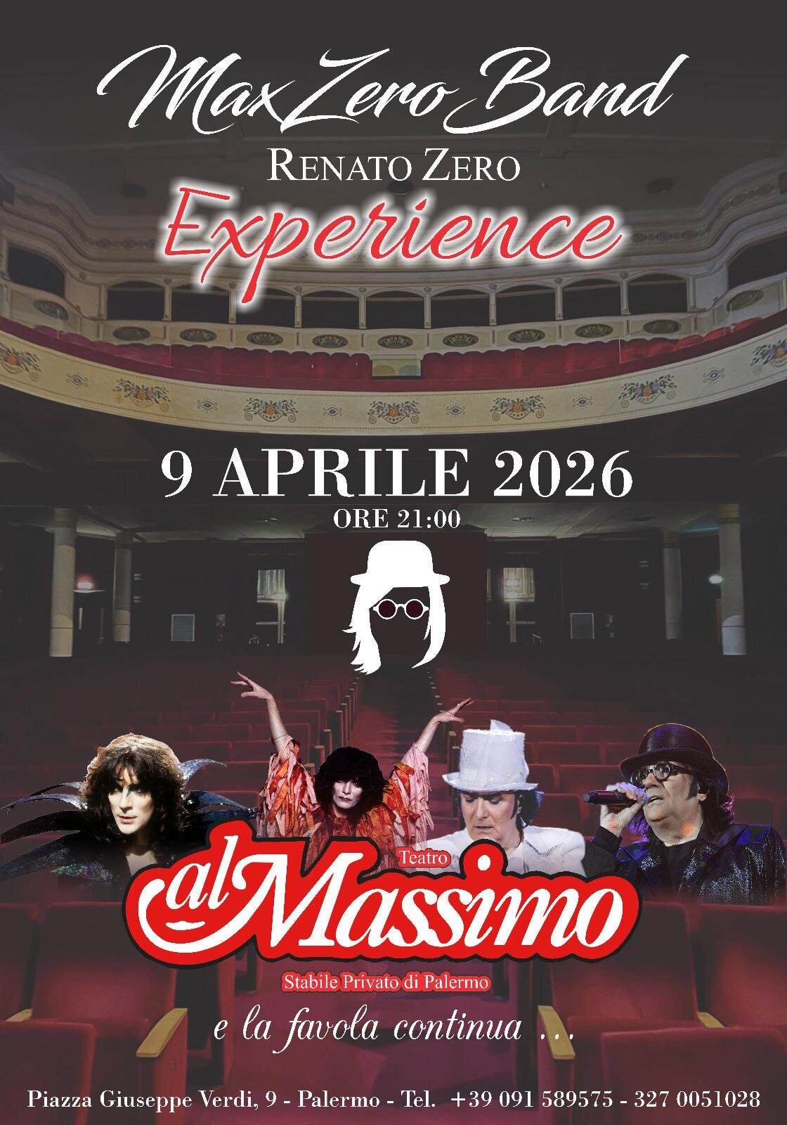 MaxZeroBand: l&rsquo;emozione di Renato Zero rivive sul palco del Teatro Al Massimo