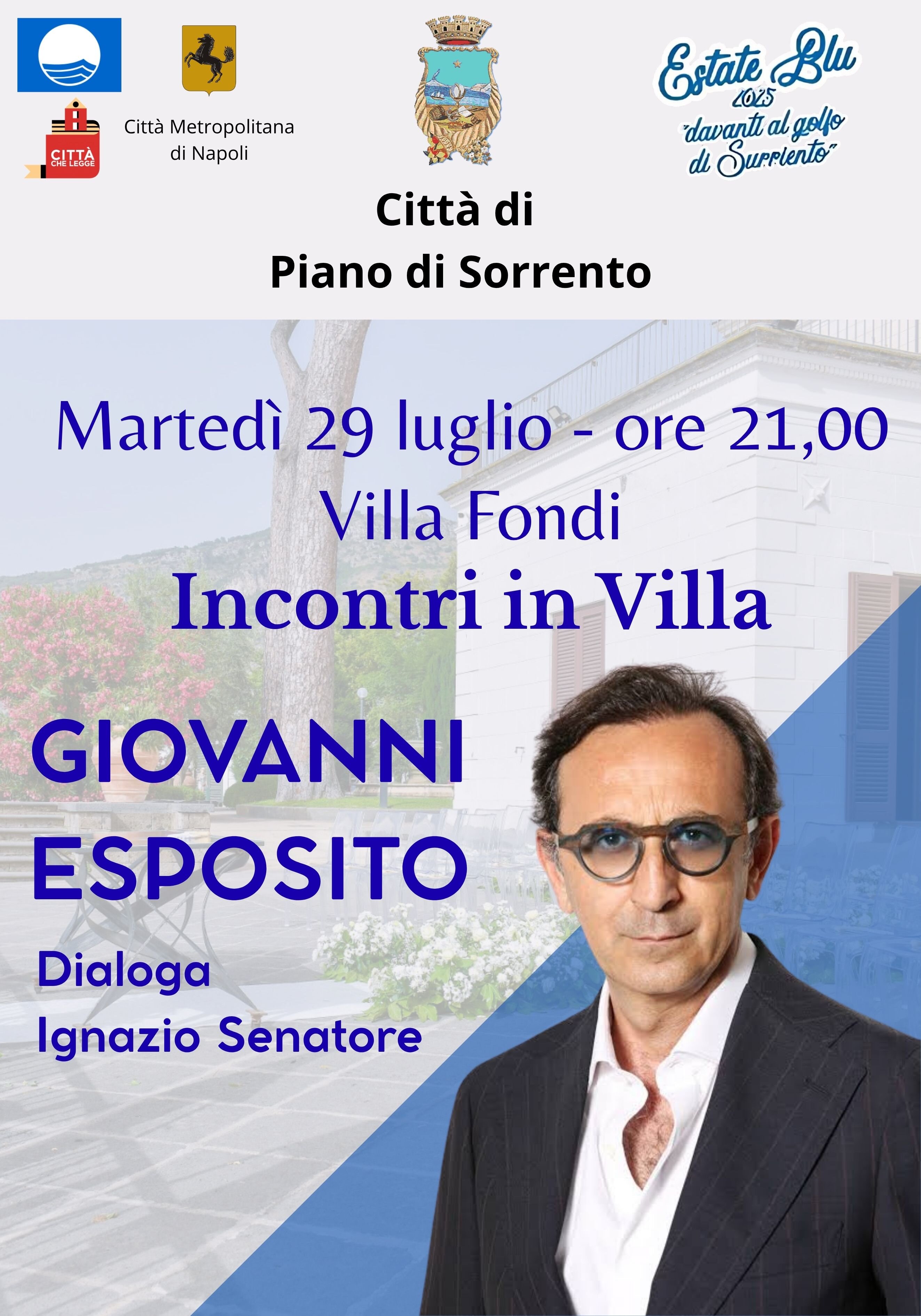 Una serata di cinema e parole con Giovanni Esposito a Villa Fondi