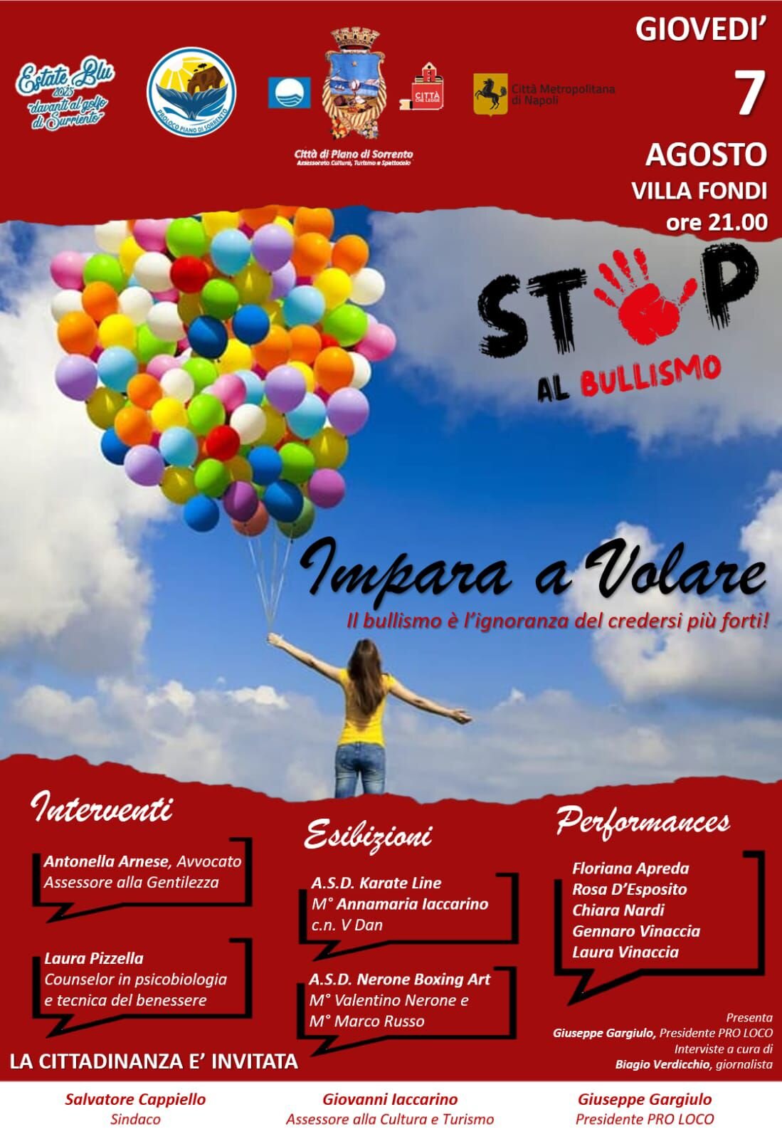 Villa Fondi dice “Stop al bullismo”: una serata di emozioni, sport e arte