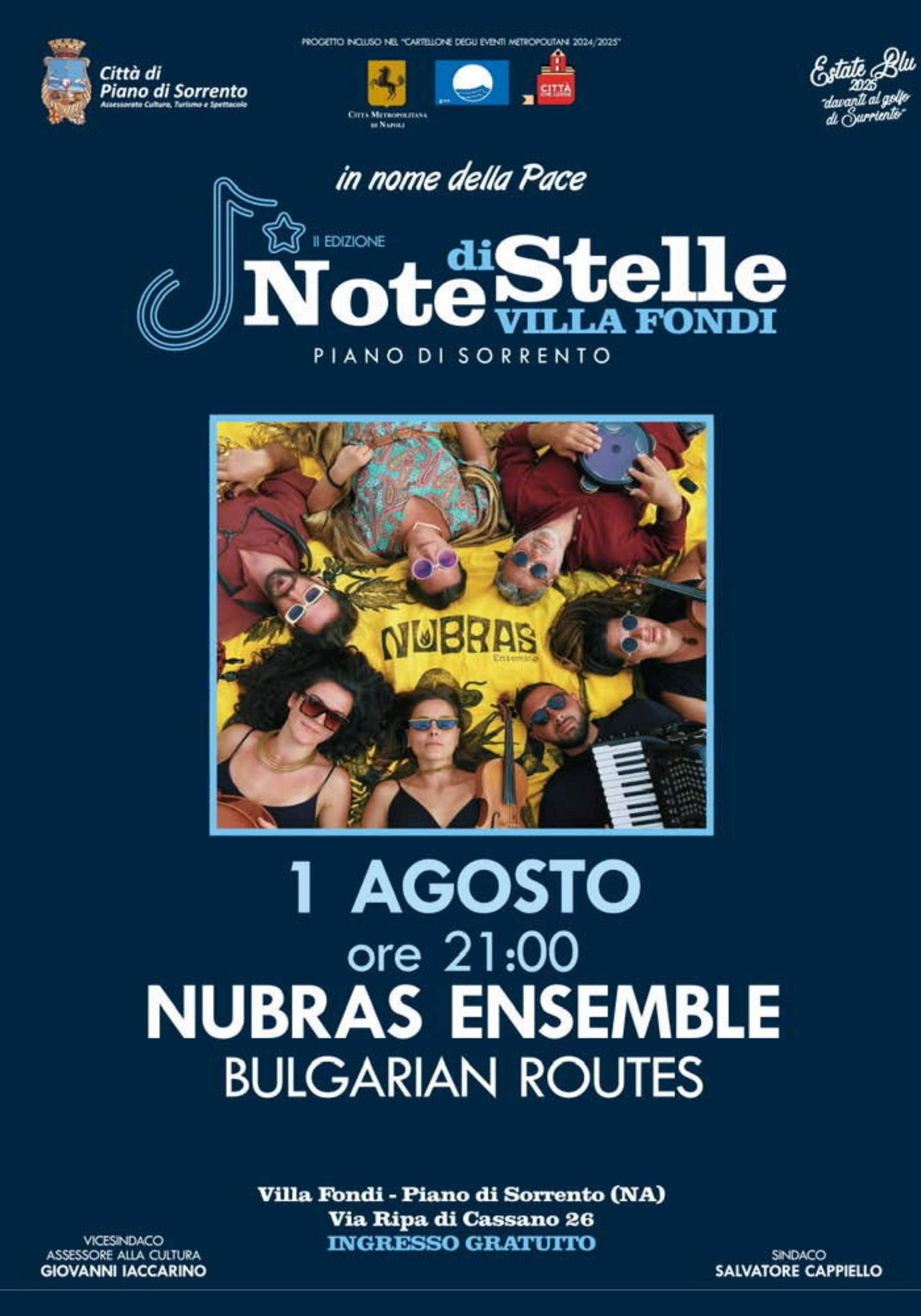 “Note di Stelle” illumina Villa Fondi: il viaggio sonoro dei Nubras Ensemble tra i sentieri della pace