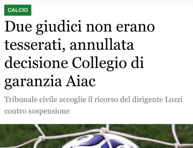 Annullamento del lodo irrituale di sospensione dalla qualifica di un socio di associazione sportiva. Quando interviene la Giustizia Ordinaria. Annullamento del lodo irrituale di sospensione dalla qualifica di un socio di associazione sportiva. Quando interviene la Giustizia Ordinaria.