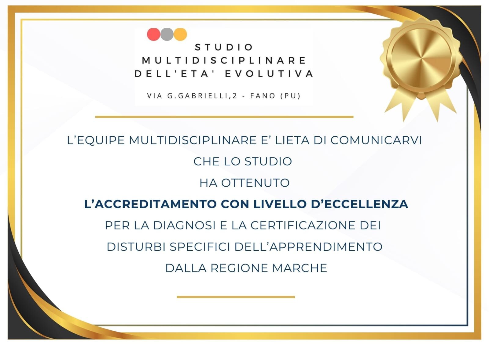 Accreditamento livello Eccellenza per diagnosi DSA