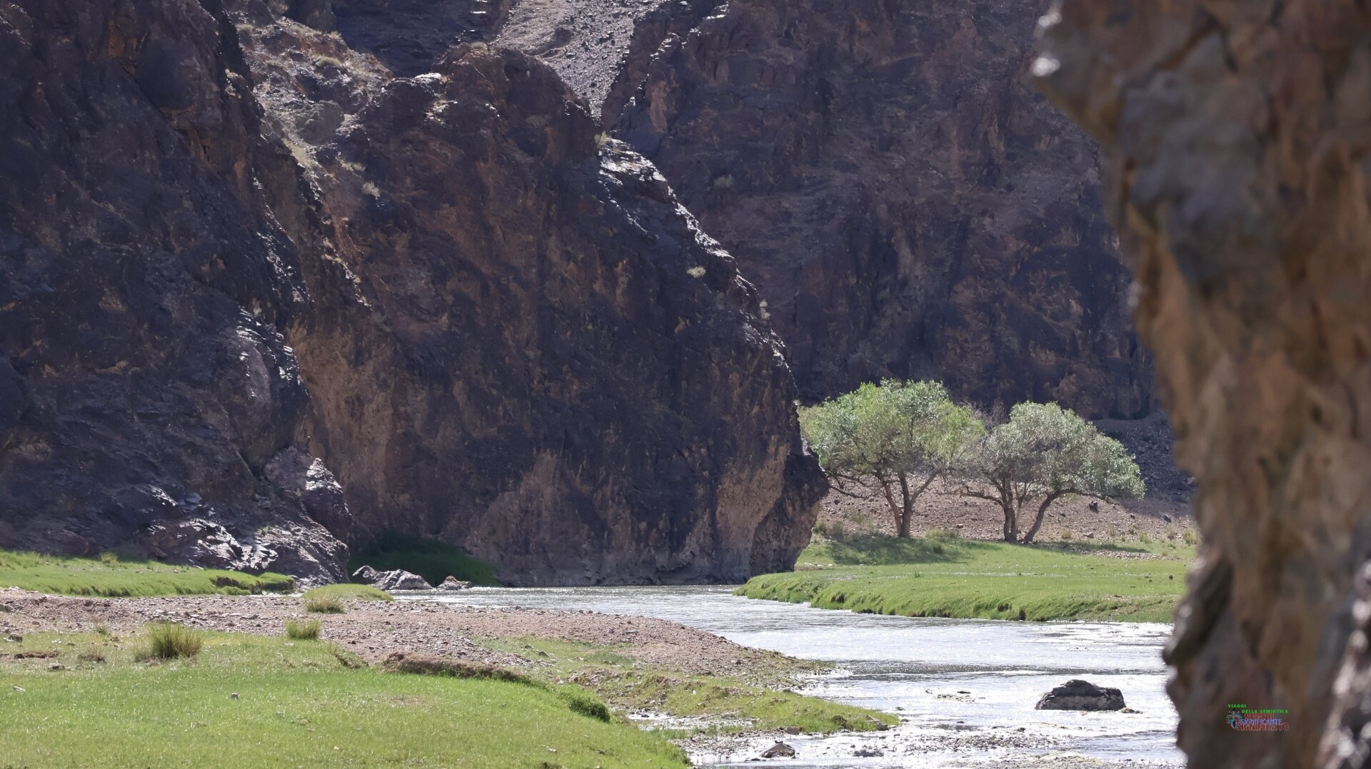 il fiume a Ongi, Mongolia, deserto di Gobi