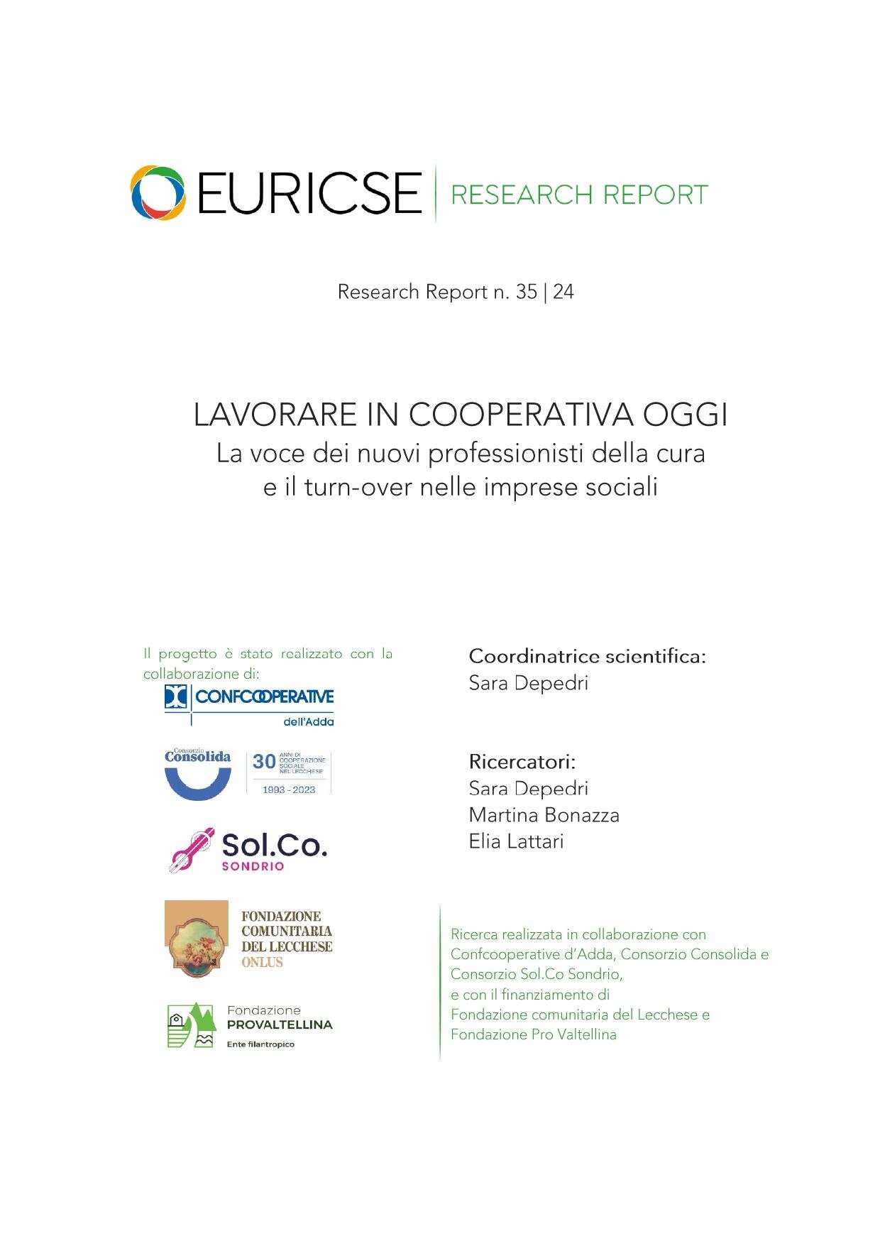 Turnover e Cooperative Sociali Turnover e Cooperative Sociali
