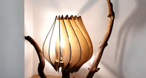 lampada legno
