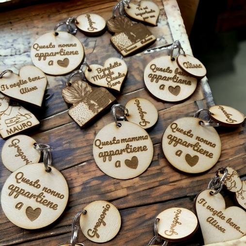 portachiavi legno personalizzati