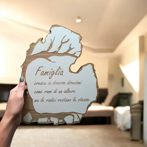 quadretto legno famiglia