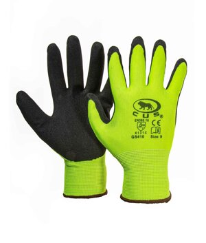 guanto-a-filo-continuo-in-100-poliestere-spalmatura-in-nitrile-con-effetto-sabbiato-su-palmo-e-dita-dorso-traspirante-e-polsino-elastico-colore-giallo-fluonero