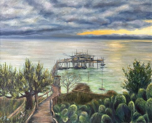 koudachova -trabocco cungarelle, 50x40cm,olio su tela.jpeg