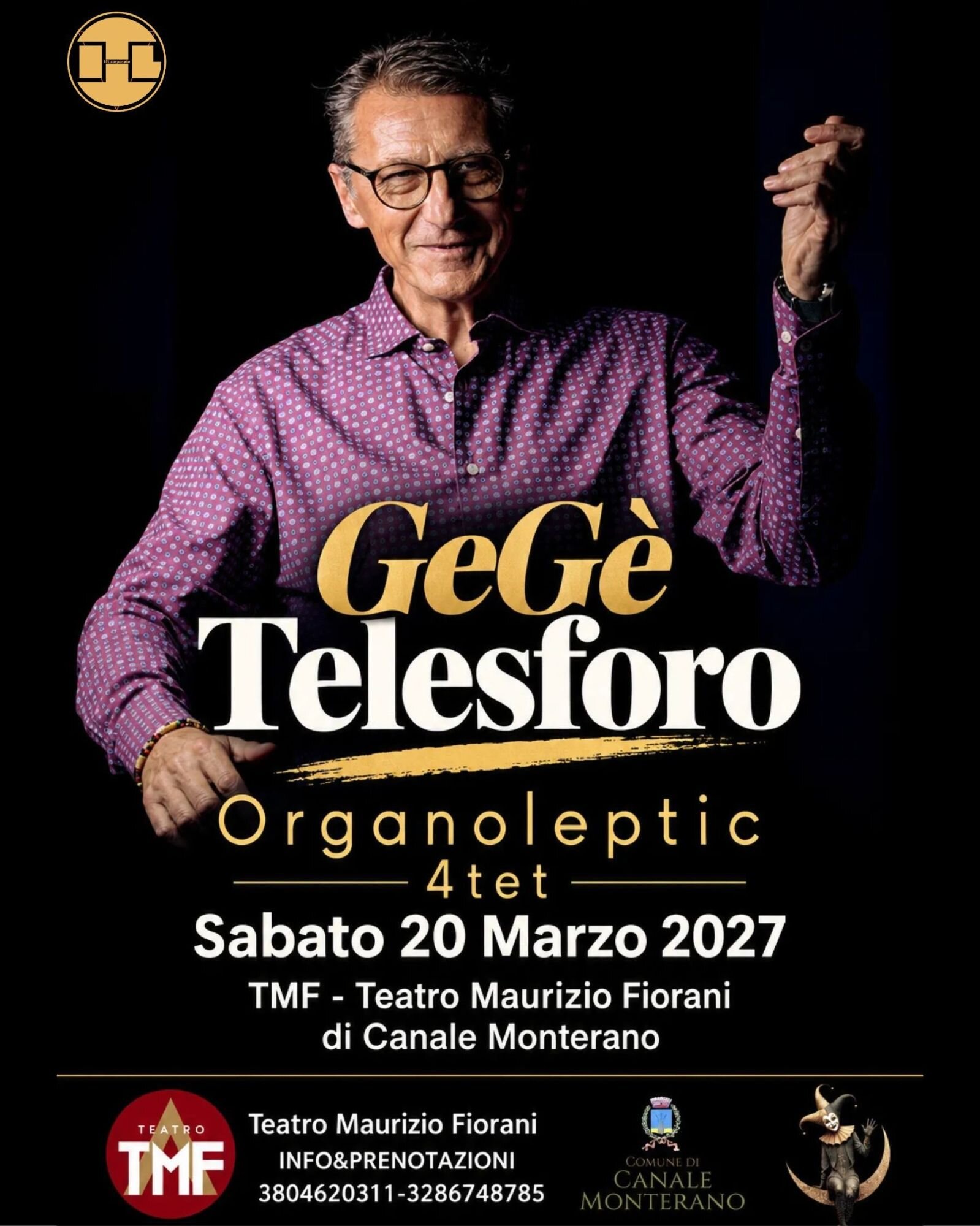 Sabato 20 Marzo 2027 - Gegè Telesforo live @ TMF - Teatro Maurizio Fiorani di Canale Monterano (RM)
