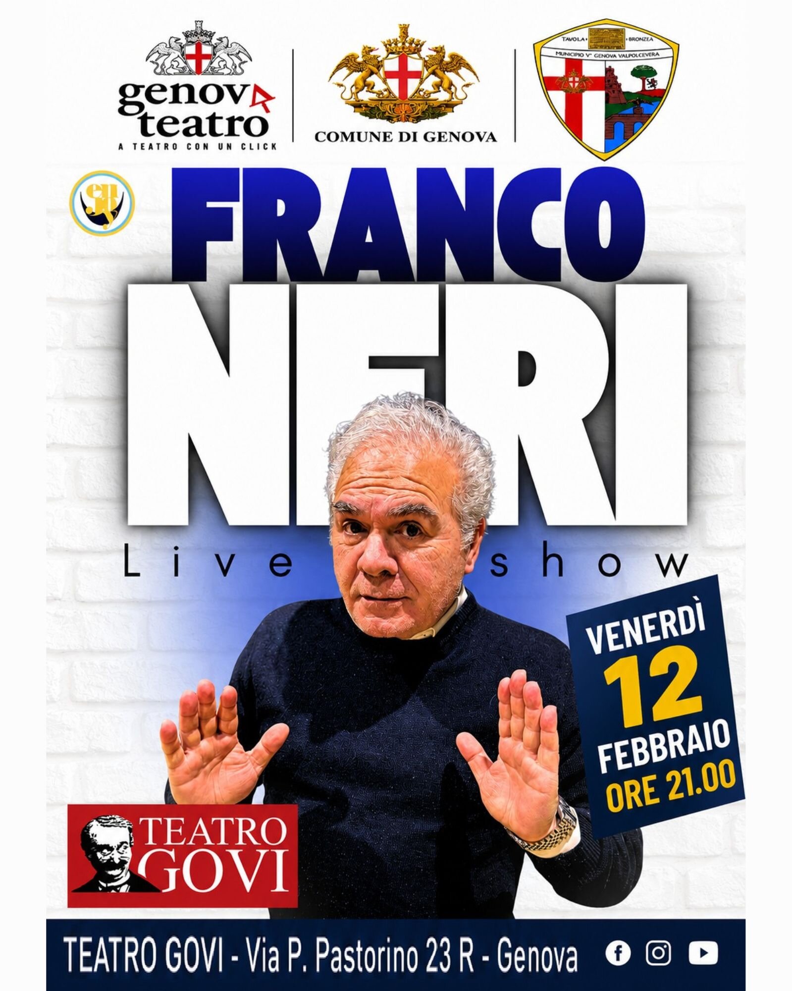 Franco Neri live @ Teatro Crystal di Collecchio - Sabato 27 Febbraio 2027