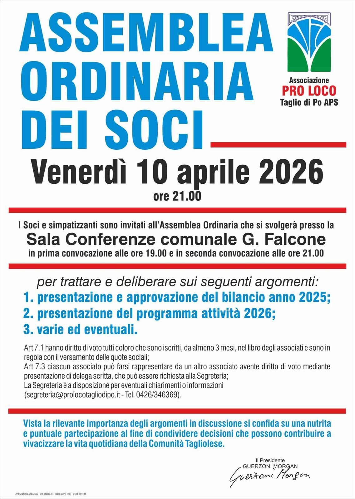 Assemblea Ordinaria dei Soci - 10 Aprile 2026 Assemblea Ordinaria dei Soci - 10 Aprile 2026