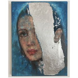 26) 40x30cm blu - blue - olio su tela - foglia argento.jpeg