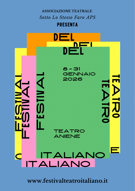 azzurro giallo rosa verde e arancione programma per festival di teatro - design azzurro giallo rosa verde e arancione programma per festival di teatro - design