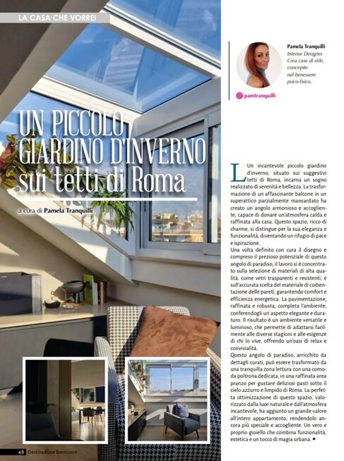 articolo pubblicato della Designer d'Interni Pamela Tranquilli