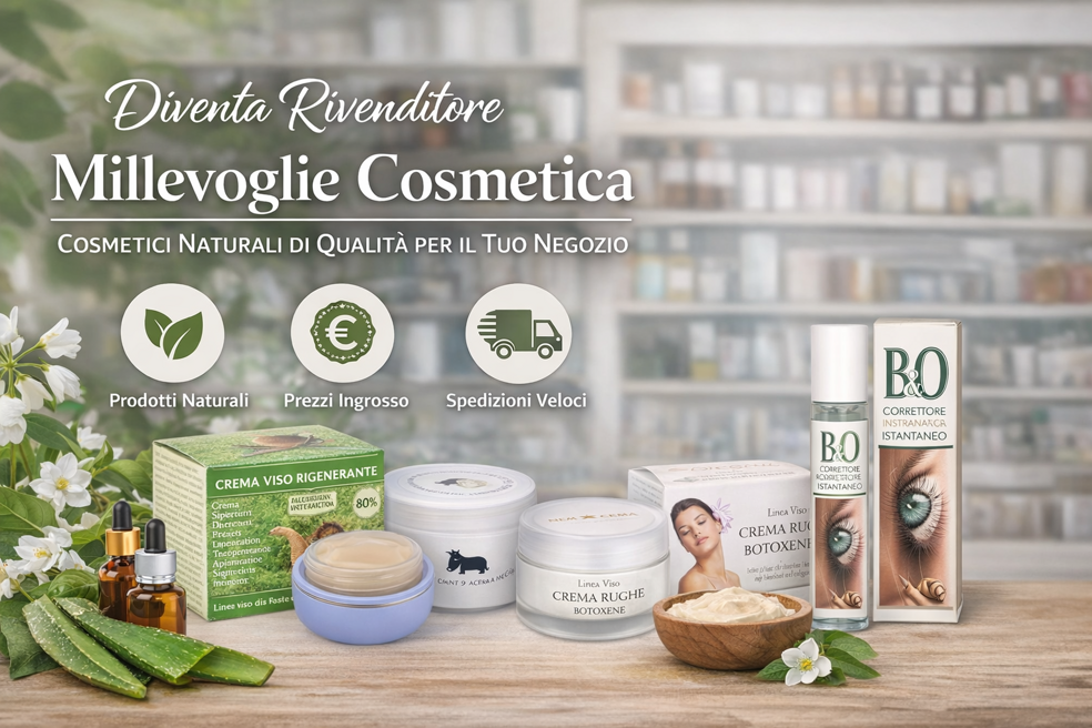 Cosmetici naturali Millevoglie Cosmetica per rivenditori e negozi