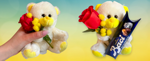 naramaki-idea-regalo-orsacchiotto-giallo-rametto-mimosa-rosa-artificiale-baci-perugina-375gr-regalo-uomo-donna-mamma