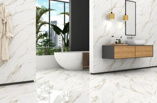 ristrutturazione bagno di design moderno, marmo calacatta ristrutturazione bagno di design moderno, marmo calacatta