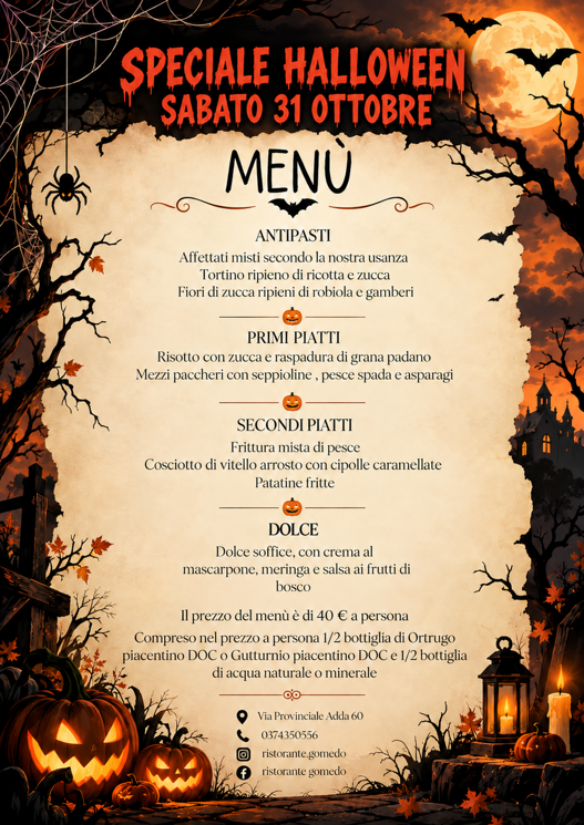 men� di halloween al chiaro di luna