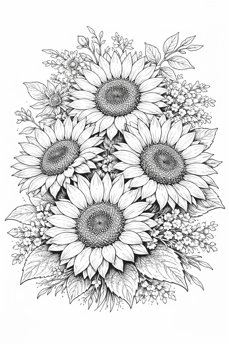 38-bouquet di girasoli e fiori selvatici