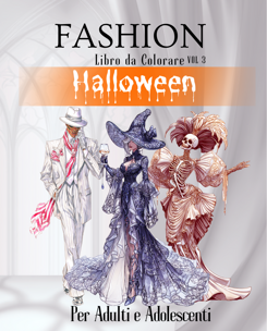 halloween fashion, coloring book for adult and teens