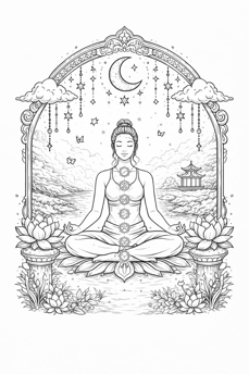 02_donna in meditazione e paesaggio zen