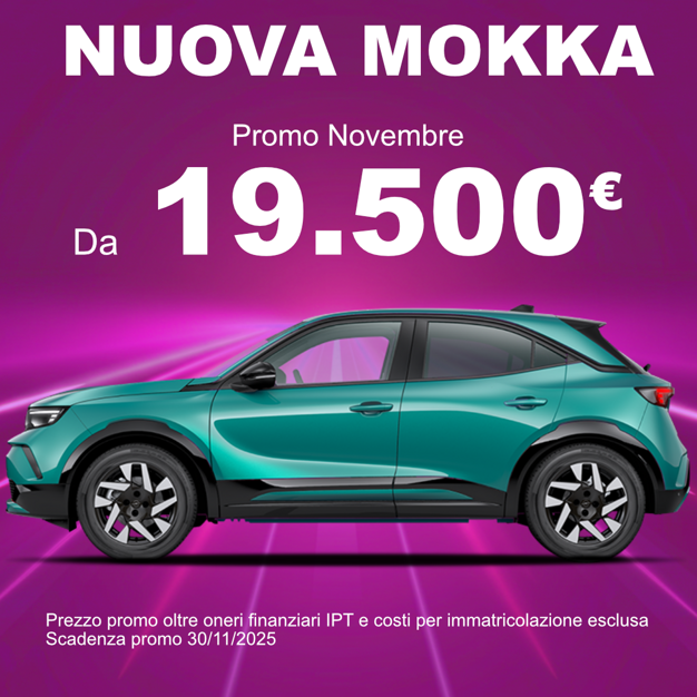 Offerta Nuova Opel Mokka 19.500 euro, prezzo promozionale novembre 2025. Scadenza 30/11/2025. Offerta Nuova Opel Mokka 19.500 euro, prezzo promozionale novembre 2025. Scadenza 30/11/2025.
