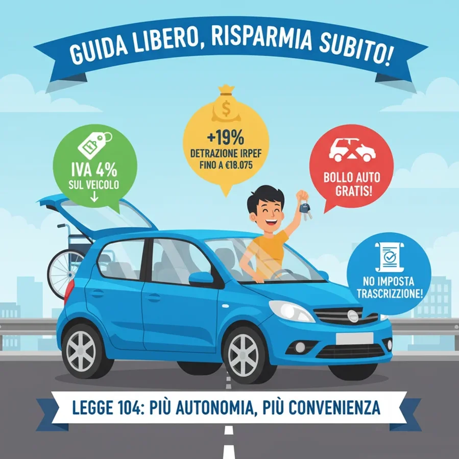 Assistenza acquisto auto con Legge 104 a Lavello: broker AD Automobili per pratiche esenzione bollo e certificazioni 2026 in Basilicata e Puglia.