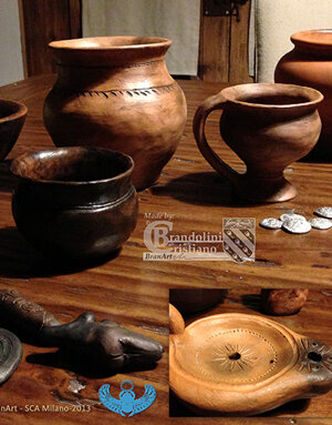 Vari oggetti riprodotti da originale. Dal Neolitico alla romanità.