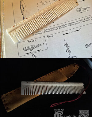 Pettine in osso VI-VII secolo, riprodotto da reperto originale da Arsago Seprio.