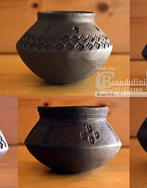 Ceramica longobarda decorata a stampiglia, VI-VII secolo d.C.