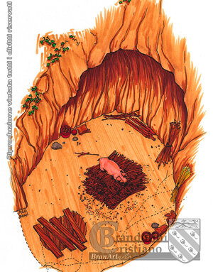 Sacrificio del maiale in epoca preistorica.