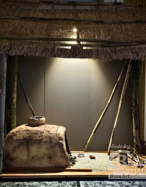 Ricostruzione forno da ceramica preistorico.