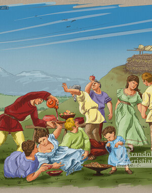 Banchetto funebre romano.