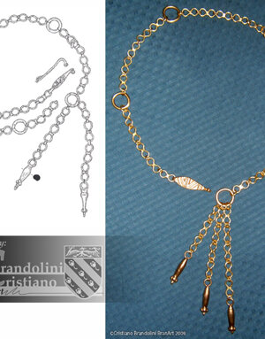 Cintura a catena femminile in bronzo, riprodotta da reperto originale. Moravia 360-300 a.C.